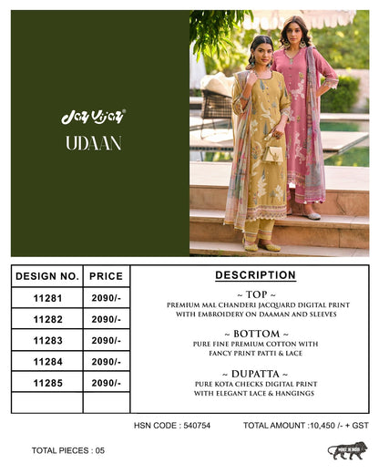 Udaan Jay Vijay Mal Chanderi Pant Style Suits Wholesaler Gujarat