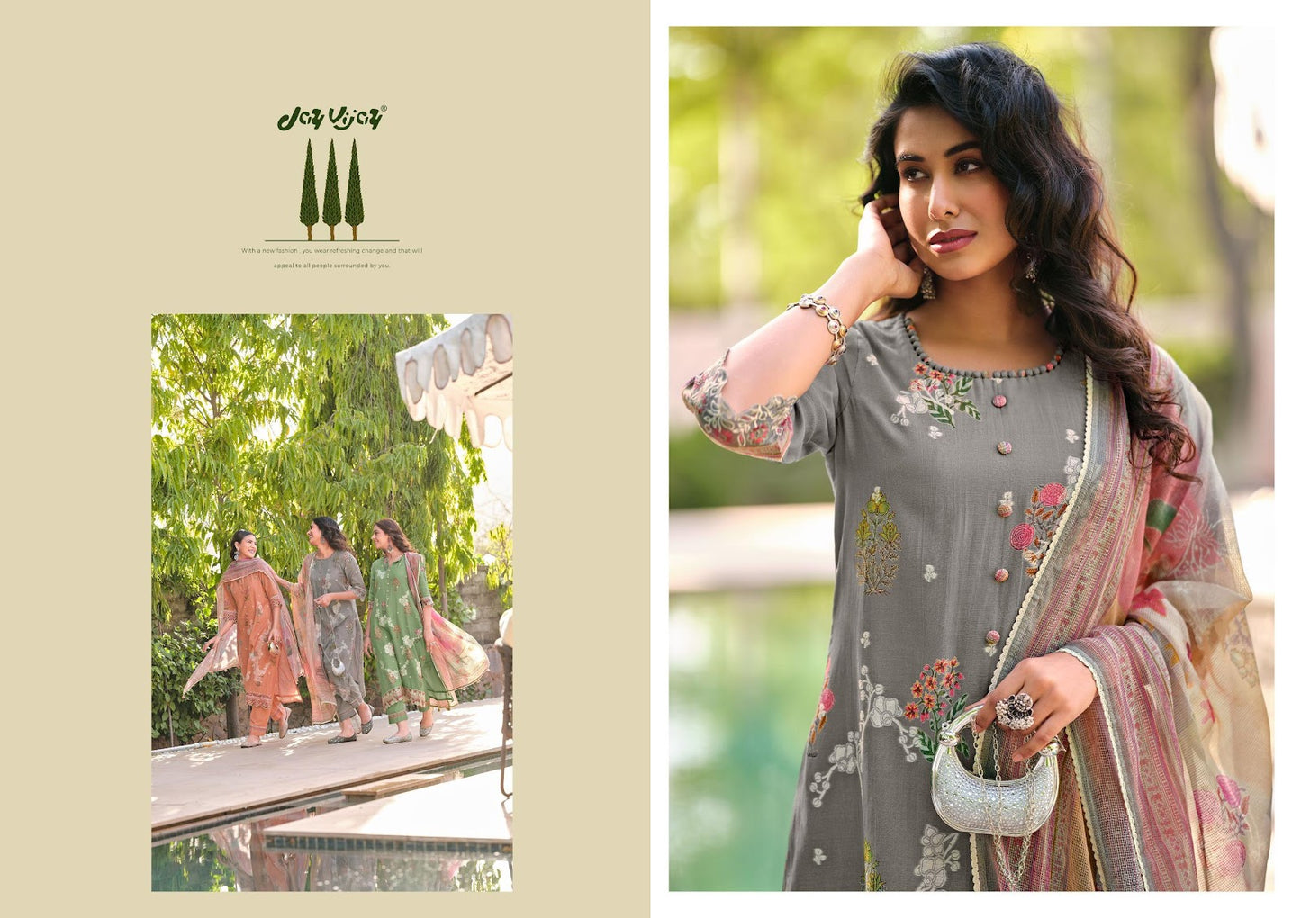 Udaan Jay Vijay Mal Chanderi Pant Style Suits Wholesaler Gujarat