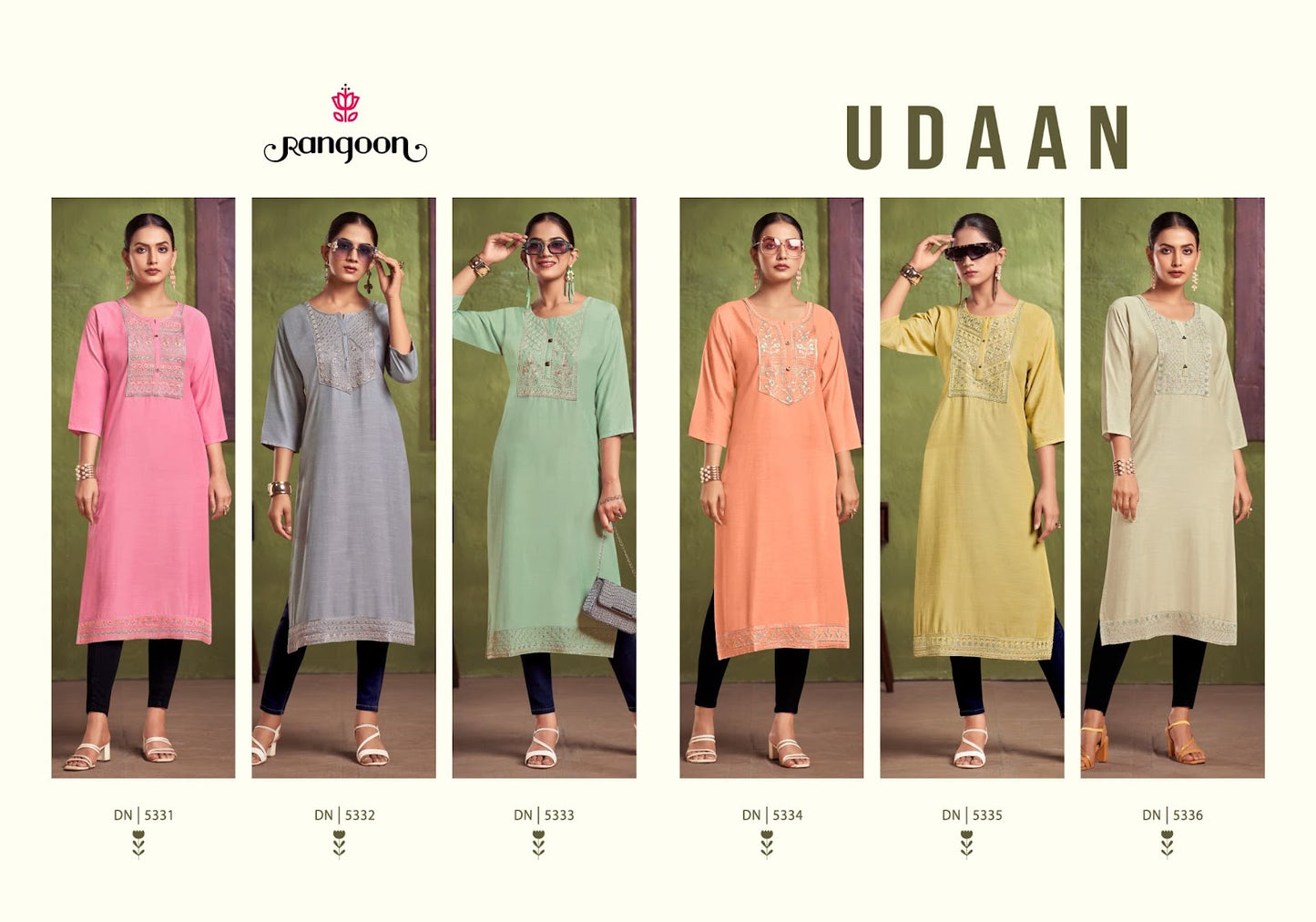 Udaan Rangoon Viscose Straight Cut Kurtis Manufacturer