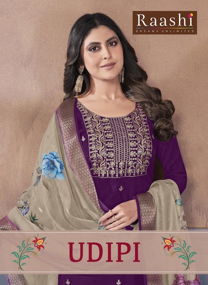 Udipi Raashi Roman Silk Readymade Pant Style Suits Exporter India