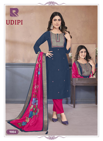 Udipi Raashi Roman Silk Readymade Pant Style Suits Exporter India