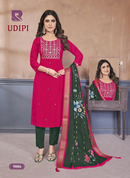 Udipi Raashi Roman Silk Readymade Pant Style Suits Exporter India