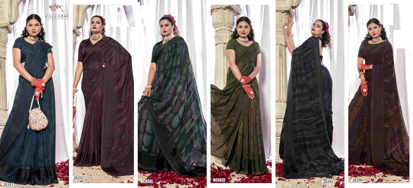 Uditi Vallabhi Prints Georgette Sarees Supplier Gujarat