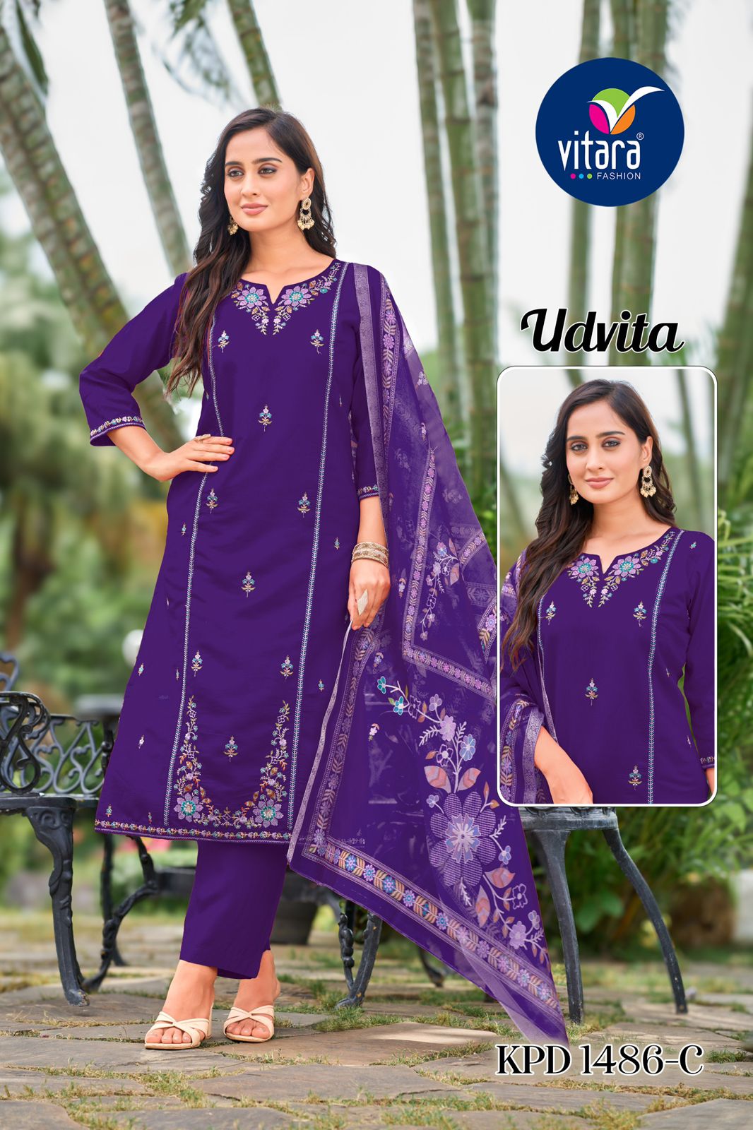 Udvita Vitara Roman Silk Readymade Pant Style Suits Exporter
