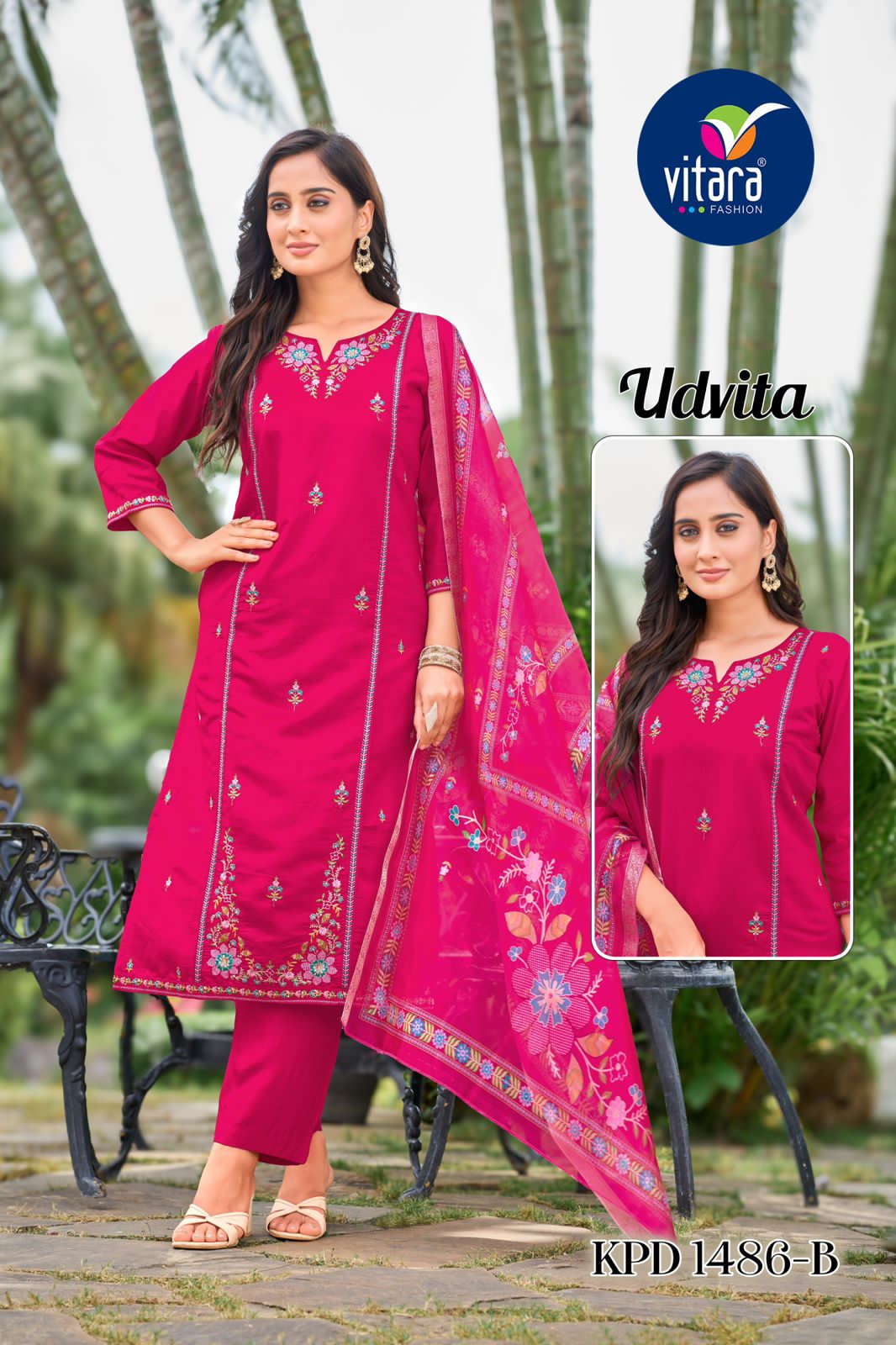 Udvita Vitara Roman Silk Readymade Pant Style Suits Exporter