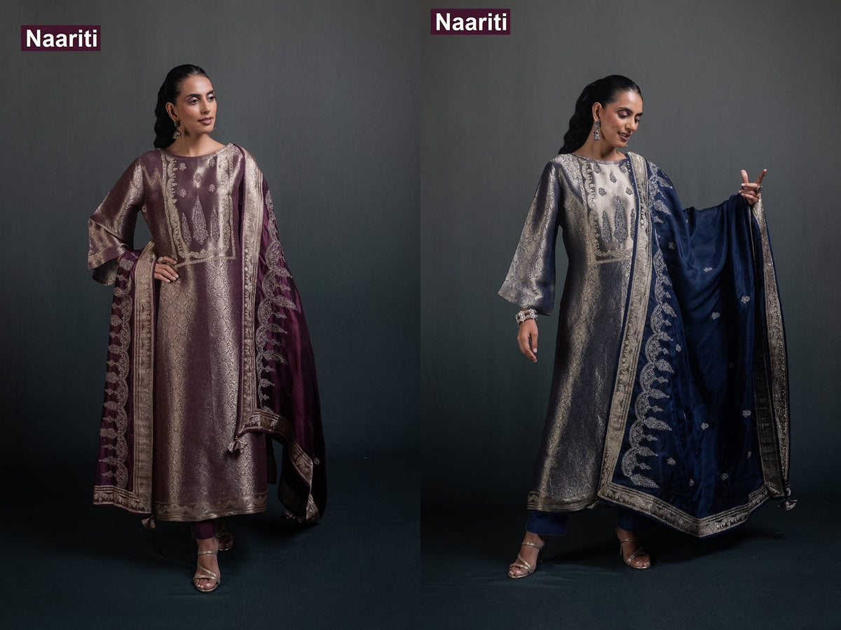 Ufnaaz 2911 Naariti Silk Jacquard Pant Style Suits Manufacturer