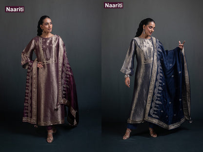 Ufnaaz 2911 Naariti Silk Jacquard Pant Style Suits Manufacturer