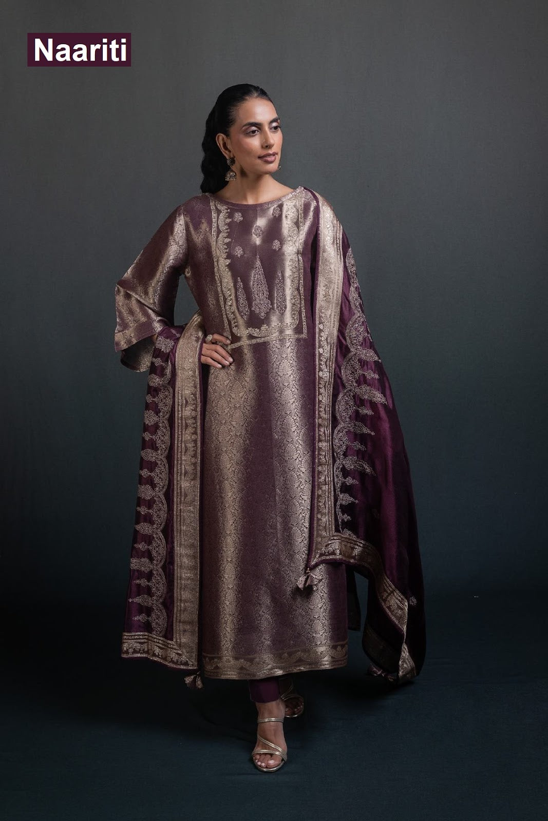 Ufnaaz 2911 Naariti Silk Jacquard Pant Style Suits Manufacturer