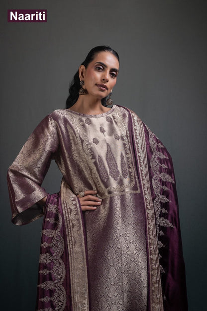 Ufnaaz 2911 Naariti Silk Jacquard Pant Style Suits Manufacturer