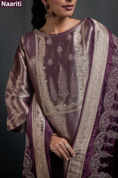 Ufnaaz 2911 Naariti Silk Jacquard Pant Style Suits Manufacturer