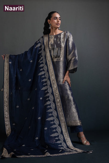 Ufnaaz 2911 Naariti Silk Jacquard Pant Style Suits Manufacturer