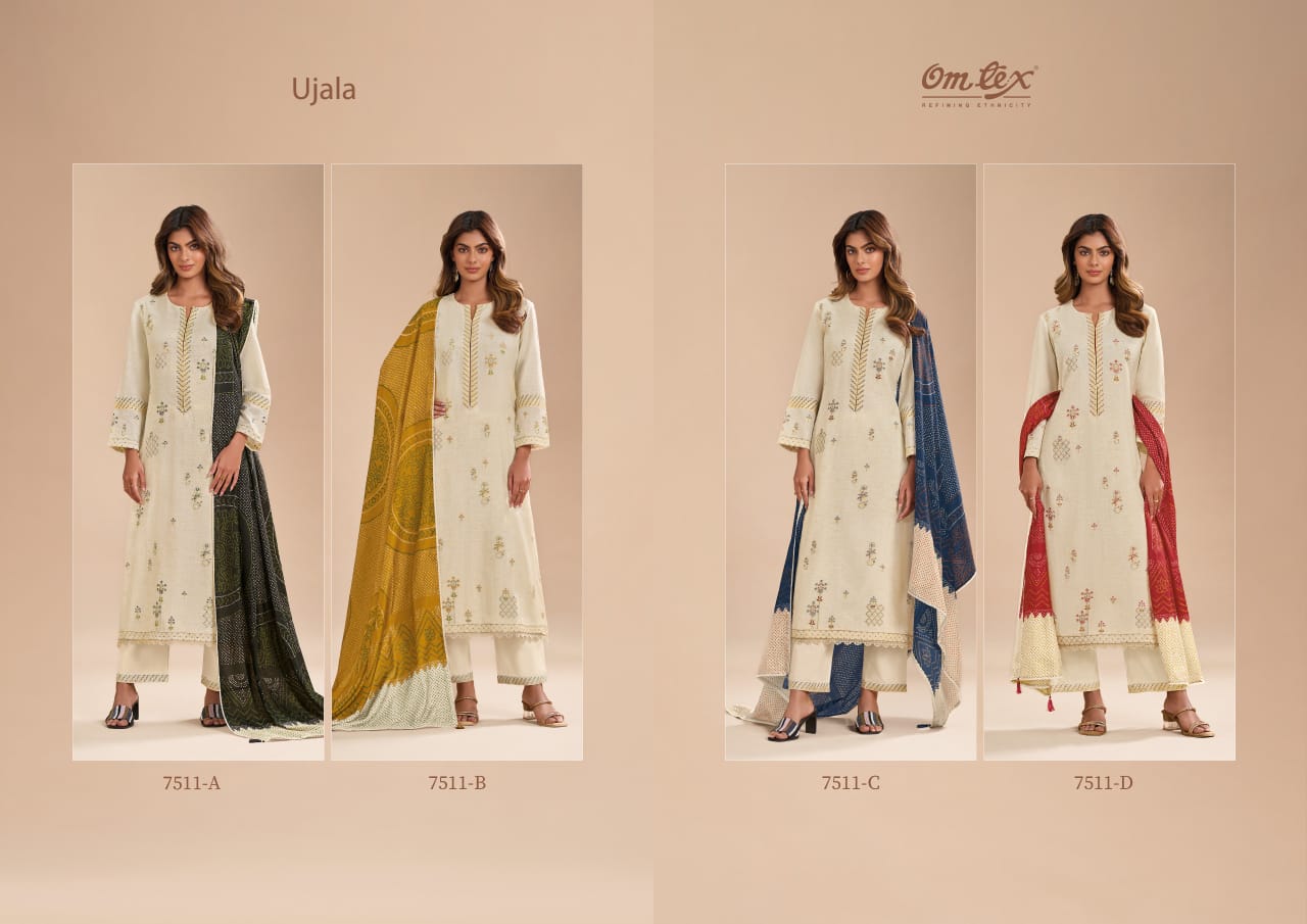 Ujala Omtex Cotton Silk Pant Style Suits Wholesaler India