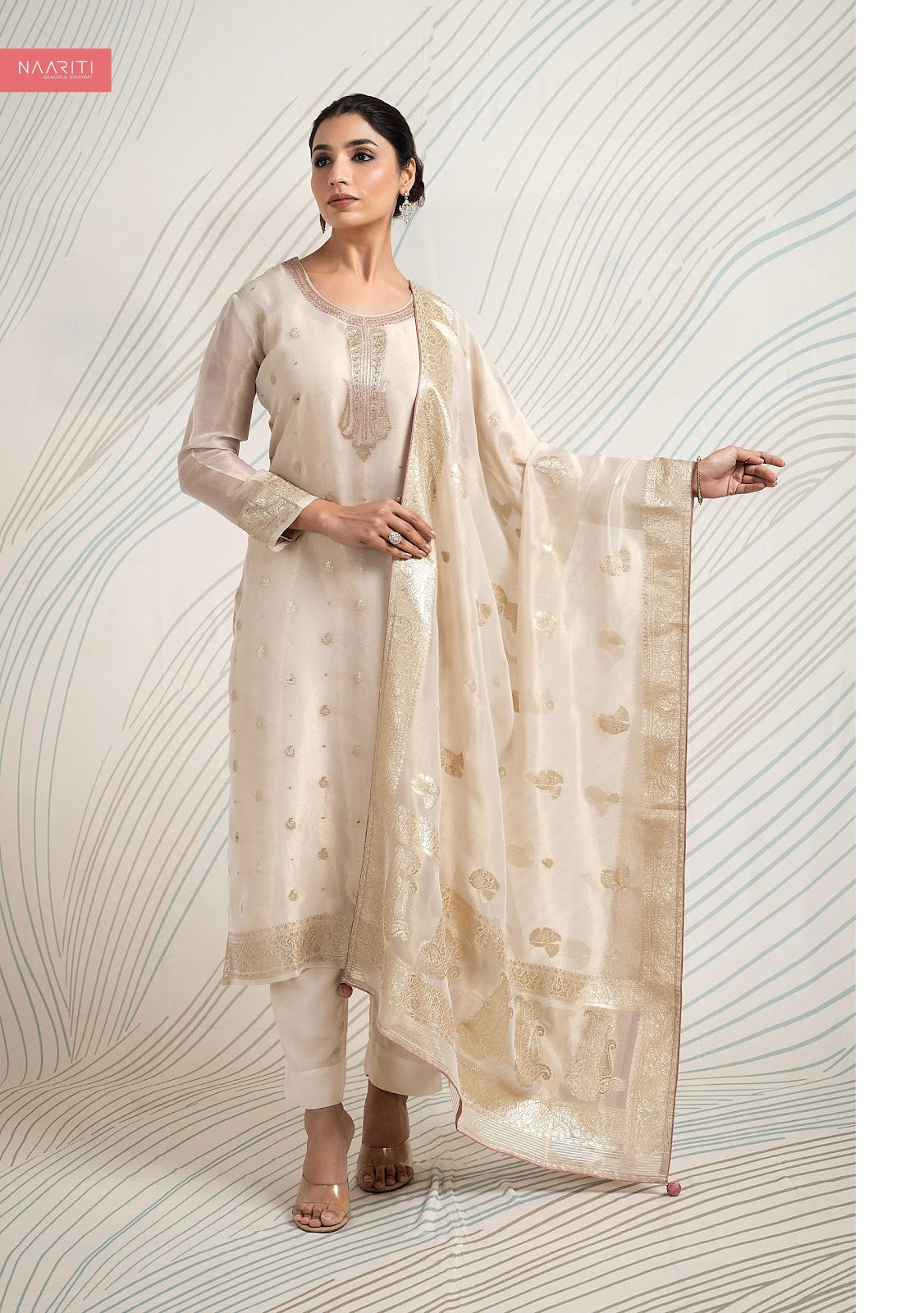 Ujjawala Naariti Tissue Jacquard Pant Style Suits Supplier Gujarat