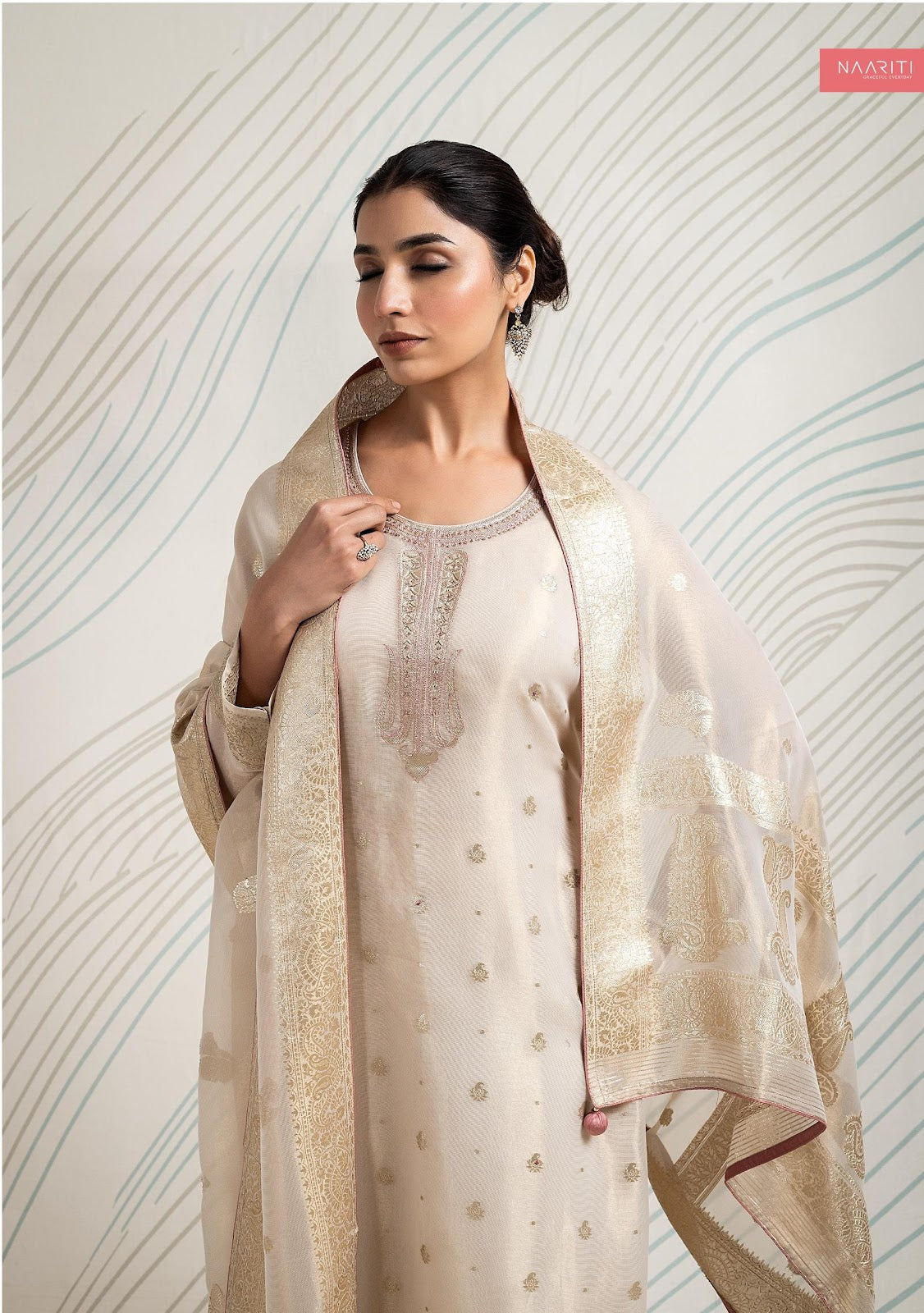 Ujjawala Naariti Tissue Jacquard Pant Style Suits Supplier Gujarat