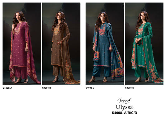 Ulyssa 4008 Ganga Premium Pashmina Suits Manufacturer Ahmedabad