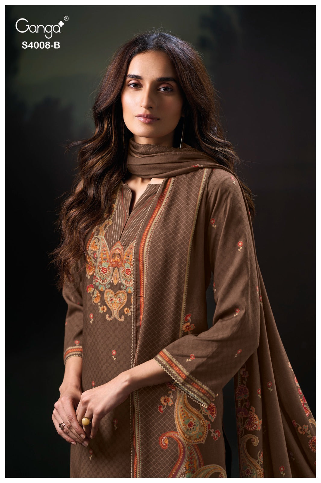 Ulyssa 4008 Ganga Premium Pashmina Suits Manufacturer Ahmedabad