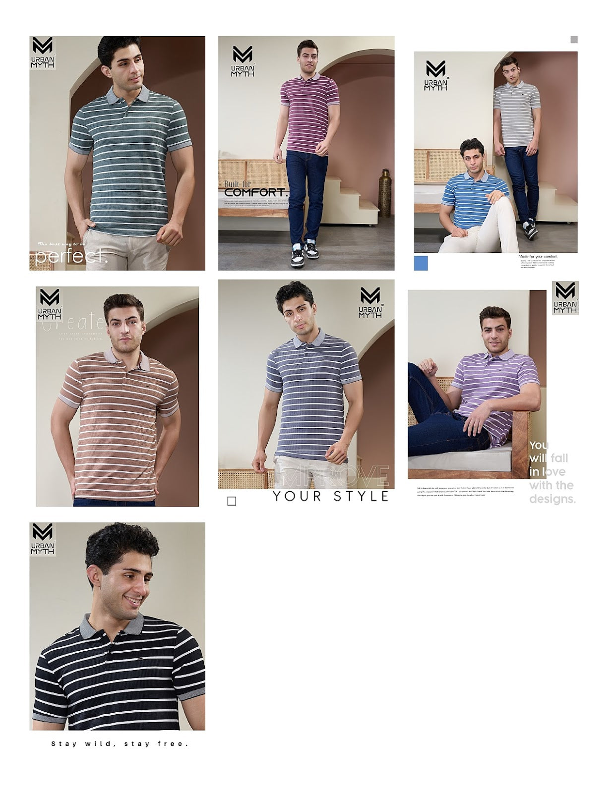 Um 184 Urban Myth Stripes Mens Tshirts Manufacturer Ahmedabad