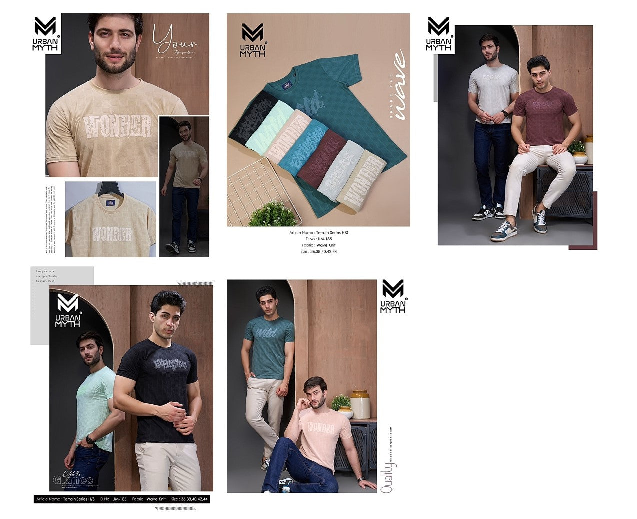 Um 185 Urban Myth Knit Mens Tshirts Supplier