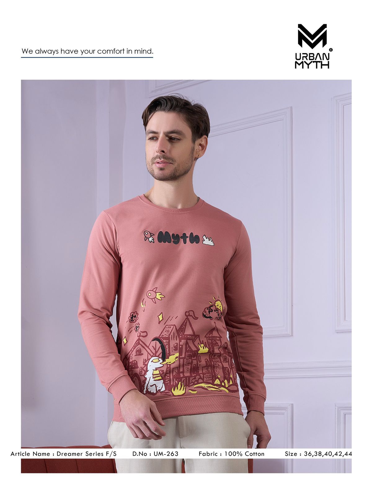 Um 263 Urban Myth Cotton Looper Mens Tshirts Supplier Ahmedabad