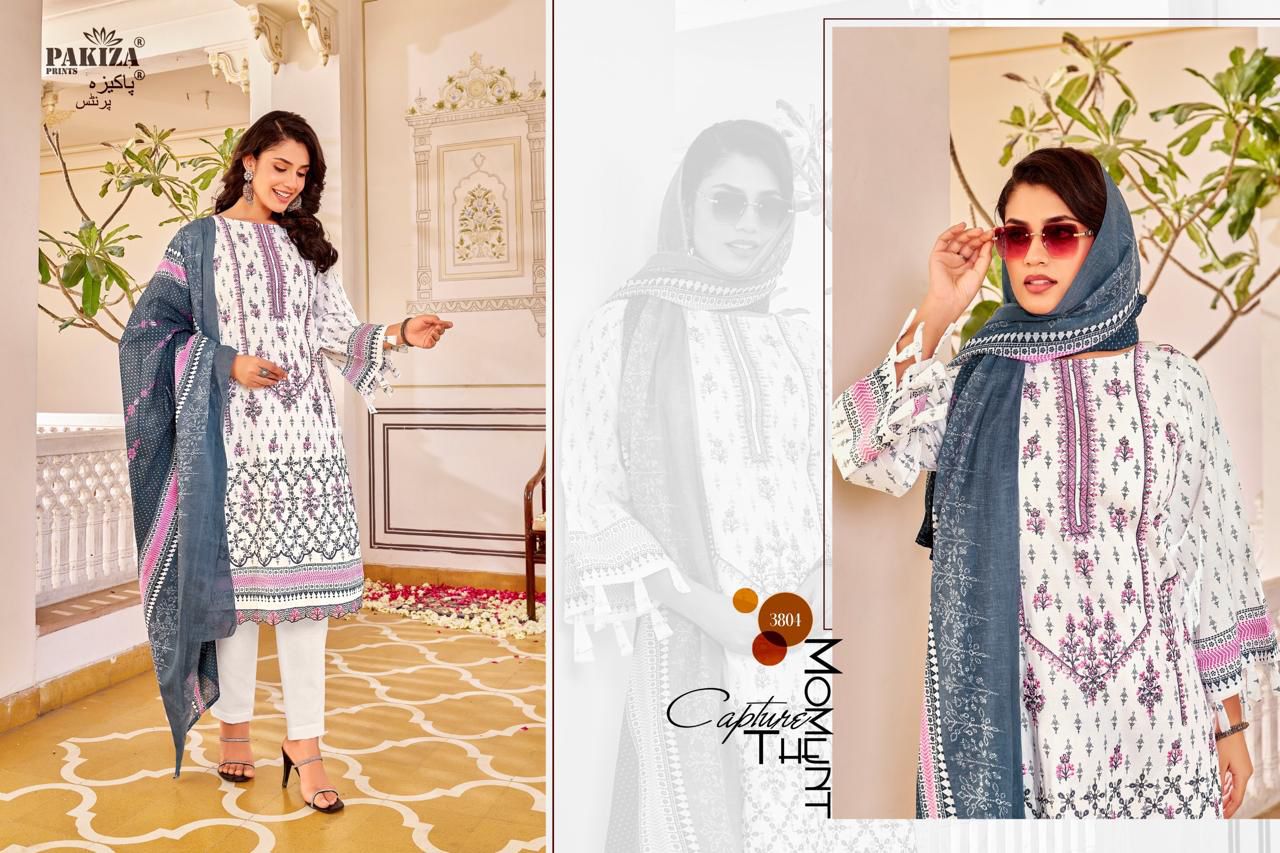 Umam Vol 38 Pakiza Prints Lawn Cotton Karachi Salwar Suits Wholesaler India