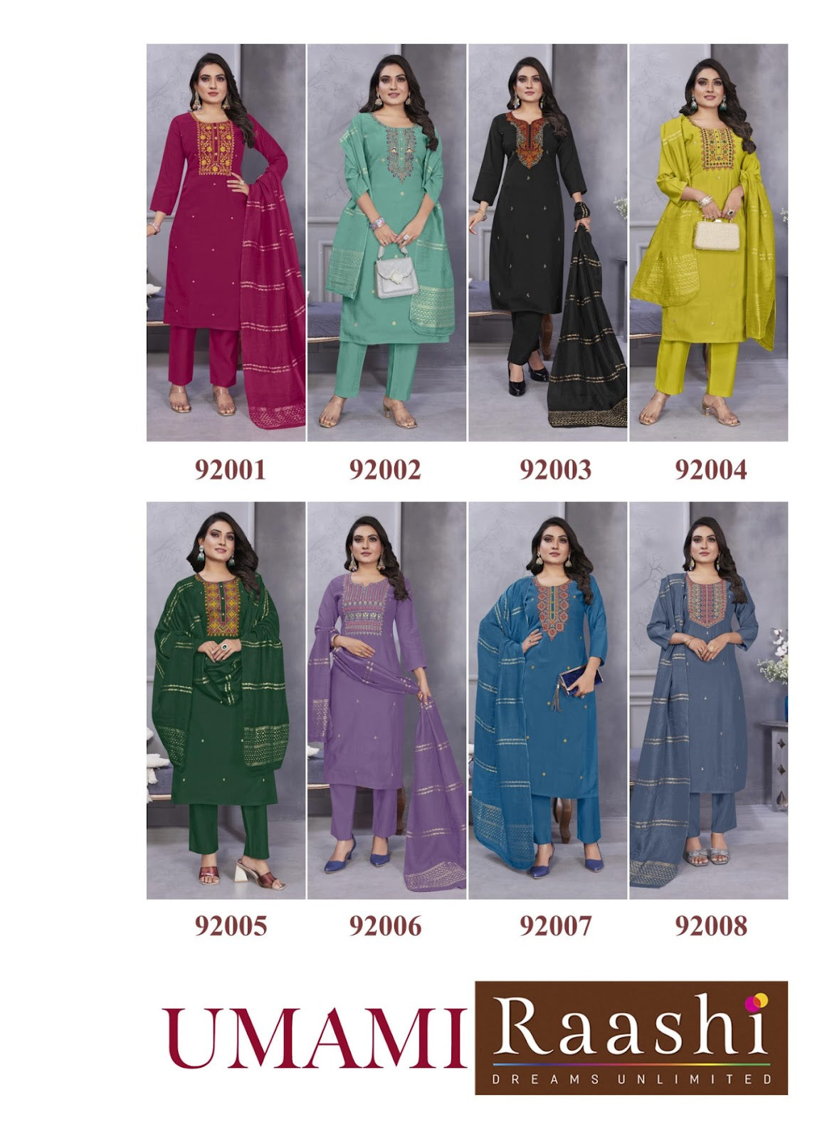 Umami Raashi Roman Silk Readymade Pant Style Suits Wholesaler Gujarat