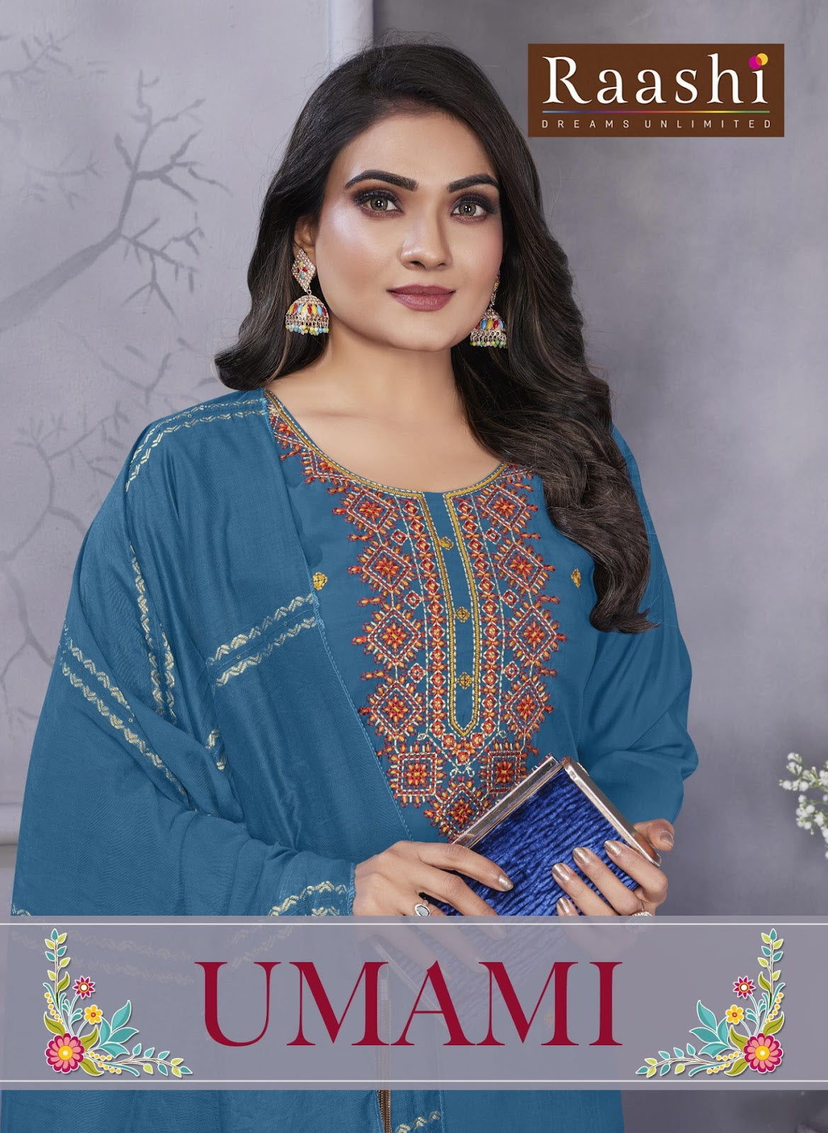 Umami Raashi Roman Silk Readymade Pant Style Suits Wholesaler Gujarat