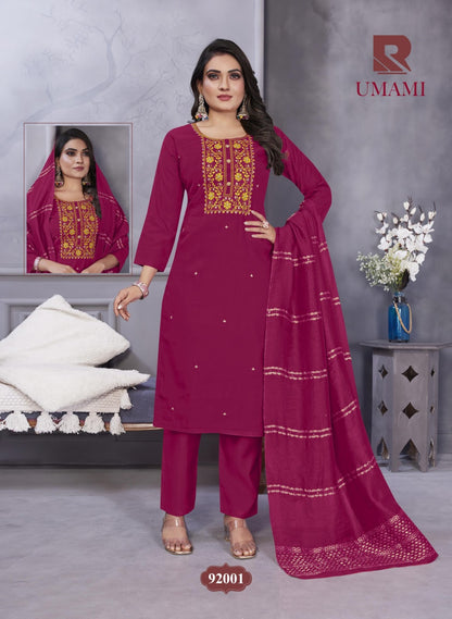 Umami Raashi Roman Silk Readymade Pant Style Suits Wholesaler Gujarat
