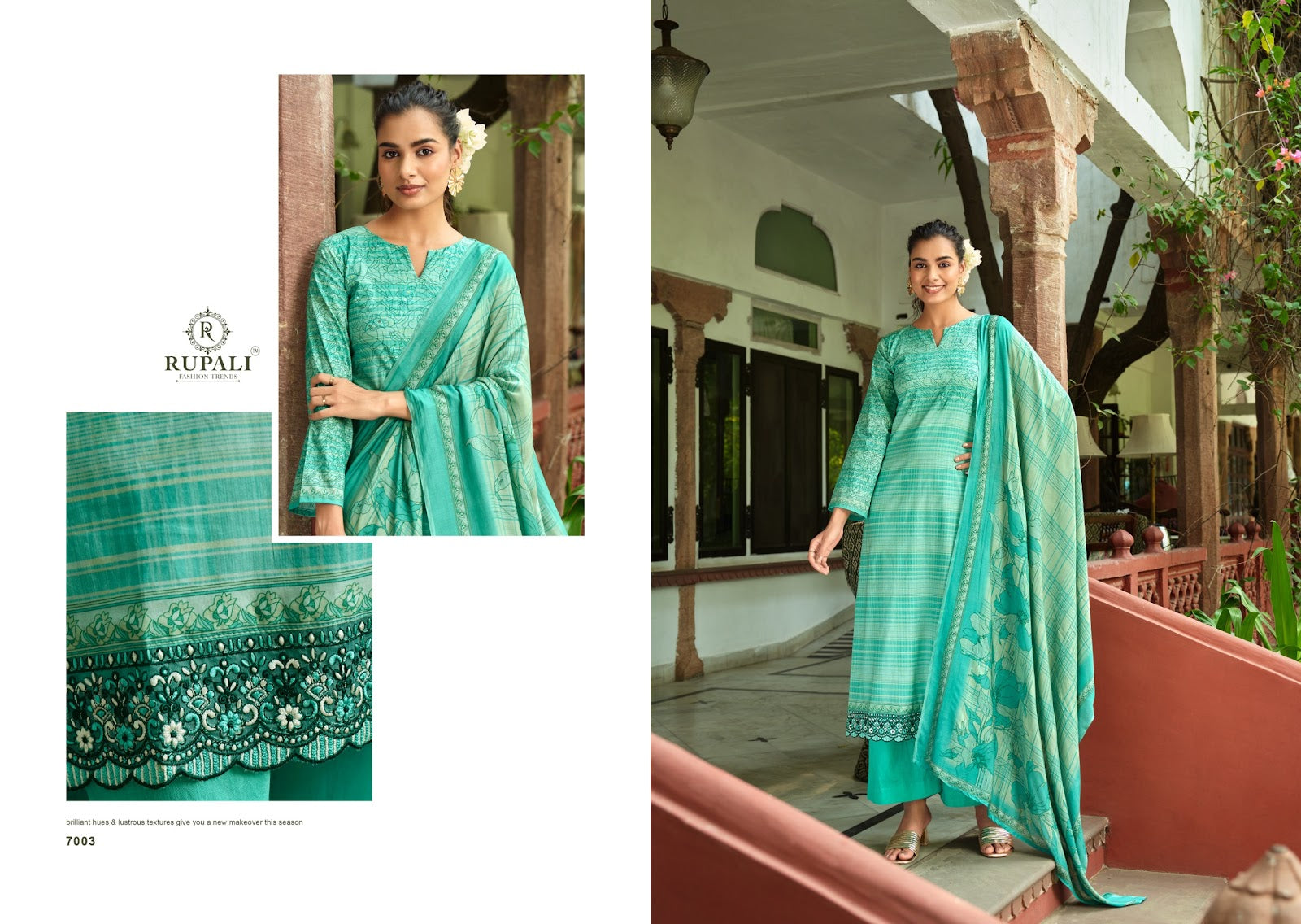Umang Rupali Cambric Cotton Plazzo Style Suits Supplier Ahmedabad