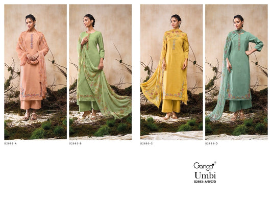 Umbi 2893 Ganga Woven Cotton Plazzo Style Suits Wholesale
