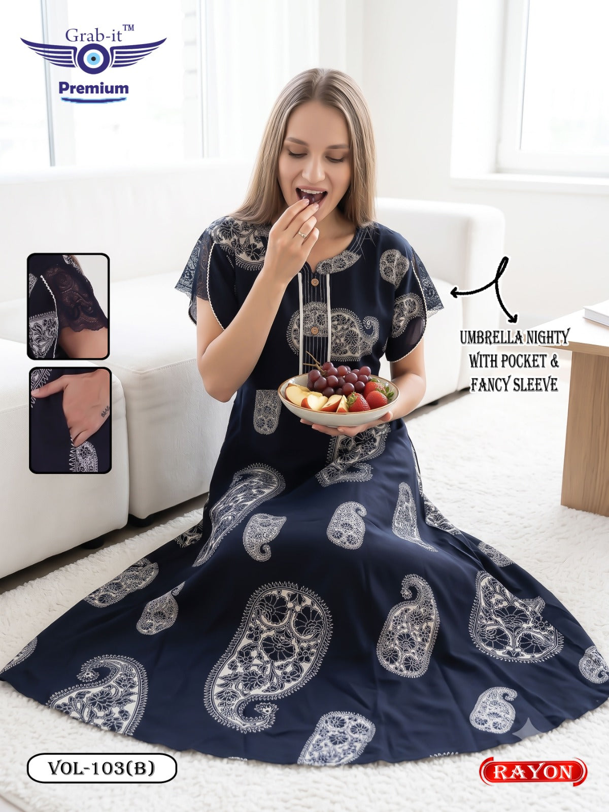 Umbrella Ghagri 070926 Grab It Rayon Night Gowns Wholesale Rate