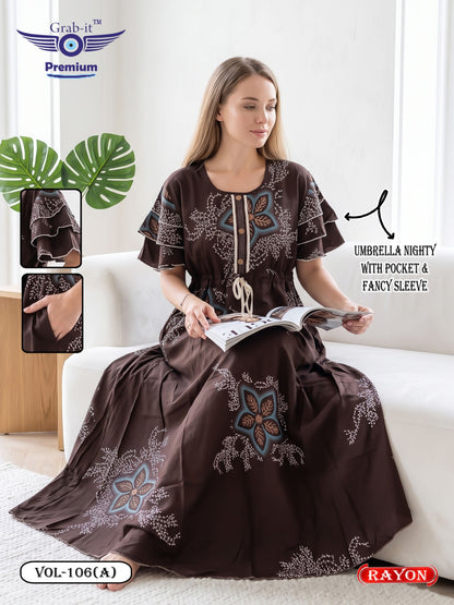 Umbrella Ghagri 070926 Grab It Rayon Night Gowns Wholesale Rate