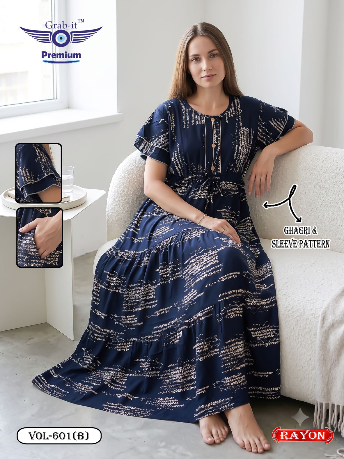 Umbrella Ghagri 070926 Grab It Rayon Night Gowns Wholesale Rate