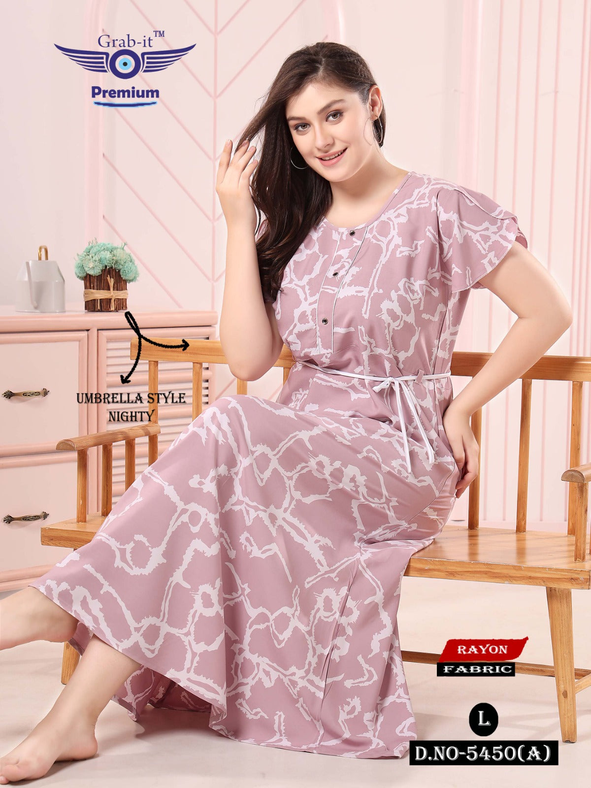 Umbrella Style Grab It Rayon Night Gowns Wholesale Rate