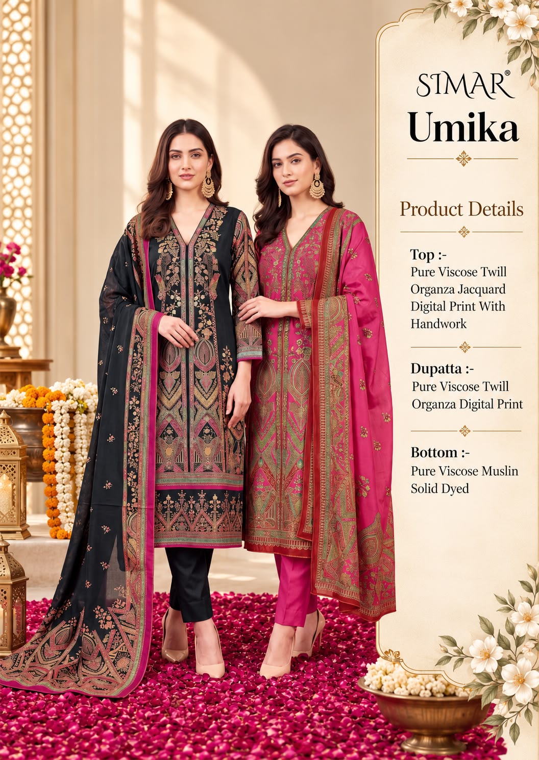 Umika Simar Viscose Twill Pant Style Suits Exporter Gujarat