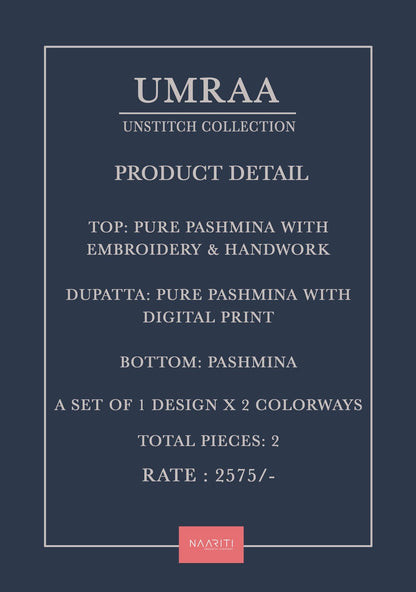 Umraa Naariti Pashmina Suits Supplier Ahmedabad