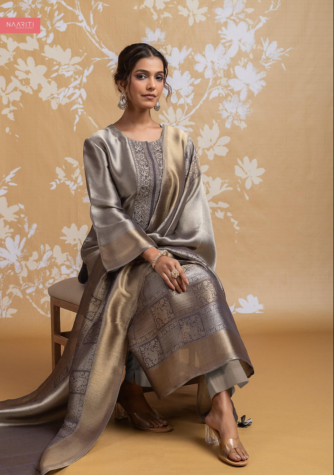 Uneet Naariti Silk Pant Style Suits Wholesaler India