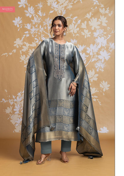 Uneet Naariti Silk Pant Style Suits Wholesaler India