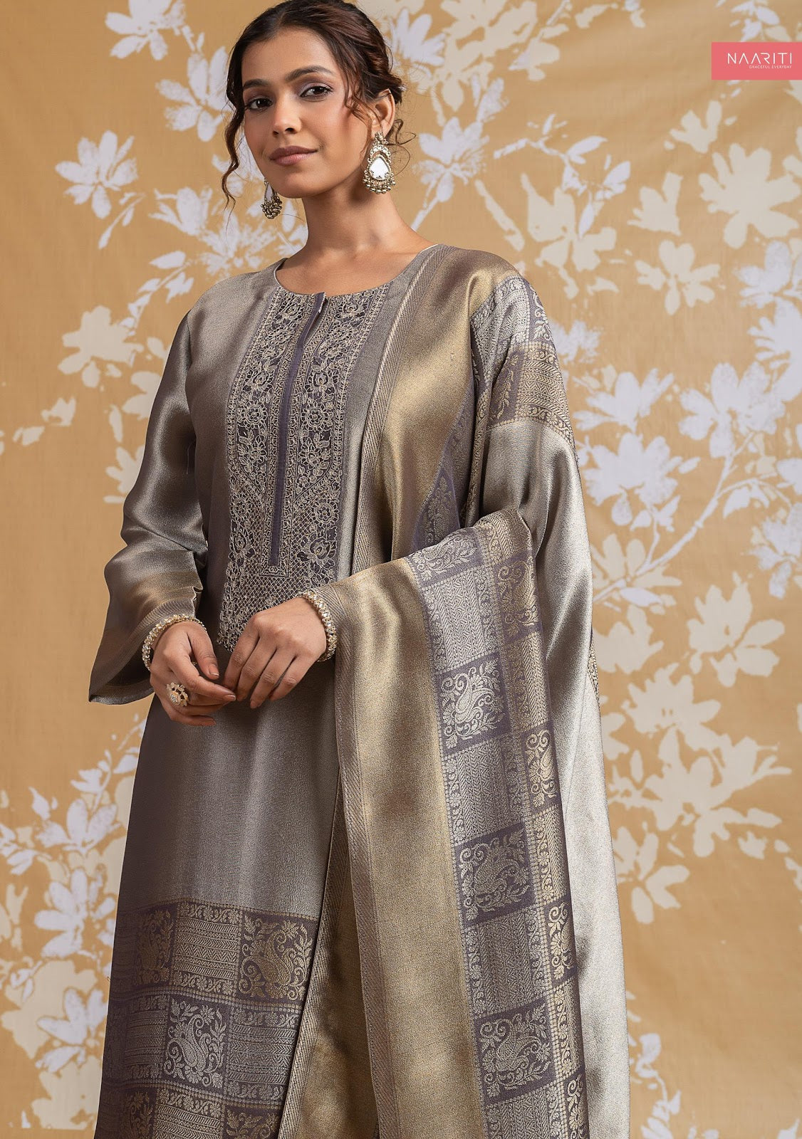 Uneet Naariti Silk Pant Style Suits Wholesaler India