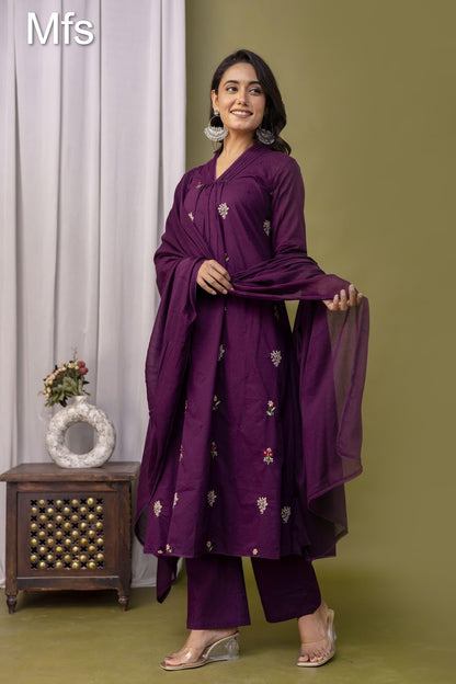 Unique Pattern Mfs 10 Colours Readymade Cotton Pant Suits Wholesaler