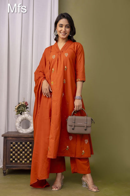 Unique Pattern Mfs 10 Colours Readymade Cotton Pant Suits Wholesaler