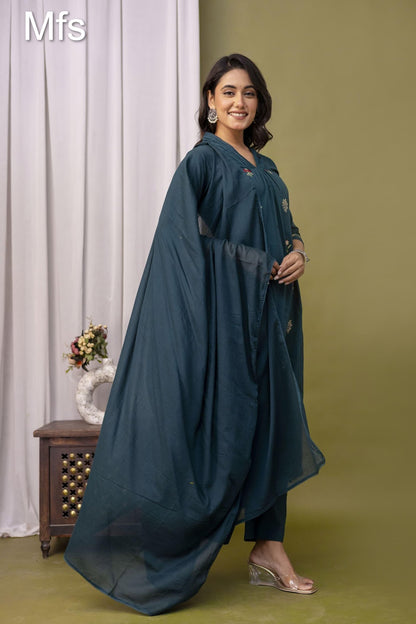 Unique Pattern Mfs 10 Colours Readymade Cotton Pant Suits Wholesaler