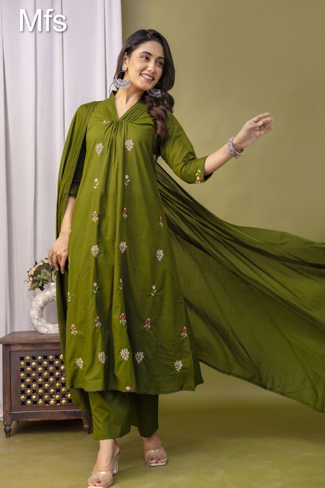 Unique Pattern Mfs 10 Colours Readymade Cotton Pant Suits Wholesaler