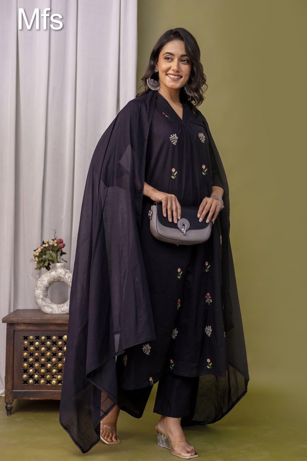 Unique Pattern Mfs 10 Colours Readymade Cotton Pant Suits Wholesaler