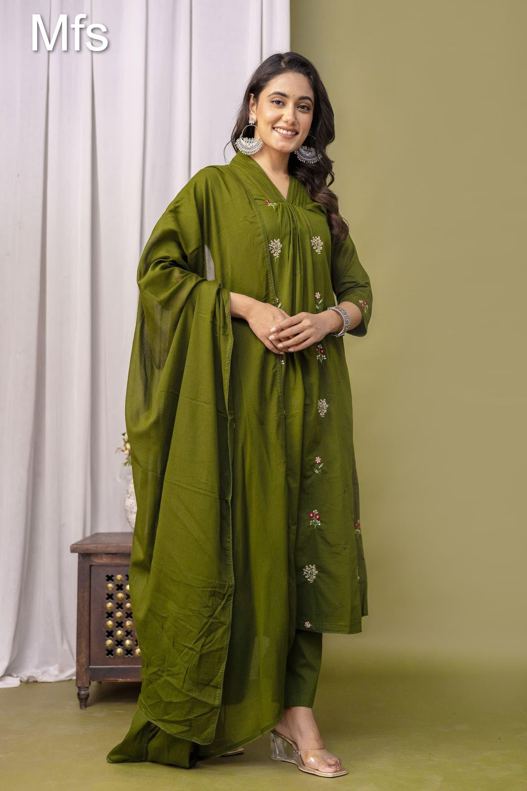 Unique Pattern Mfs 10 Colours Readymade Cotton Pant Suits Wholesaler