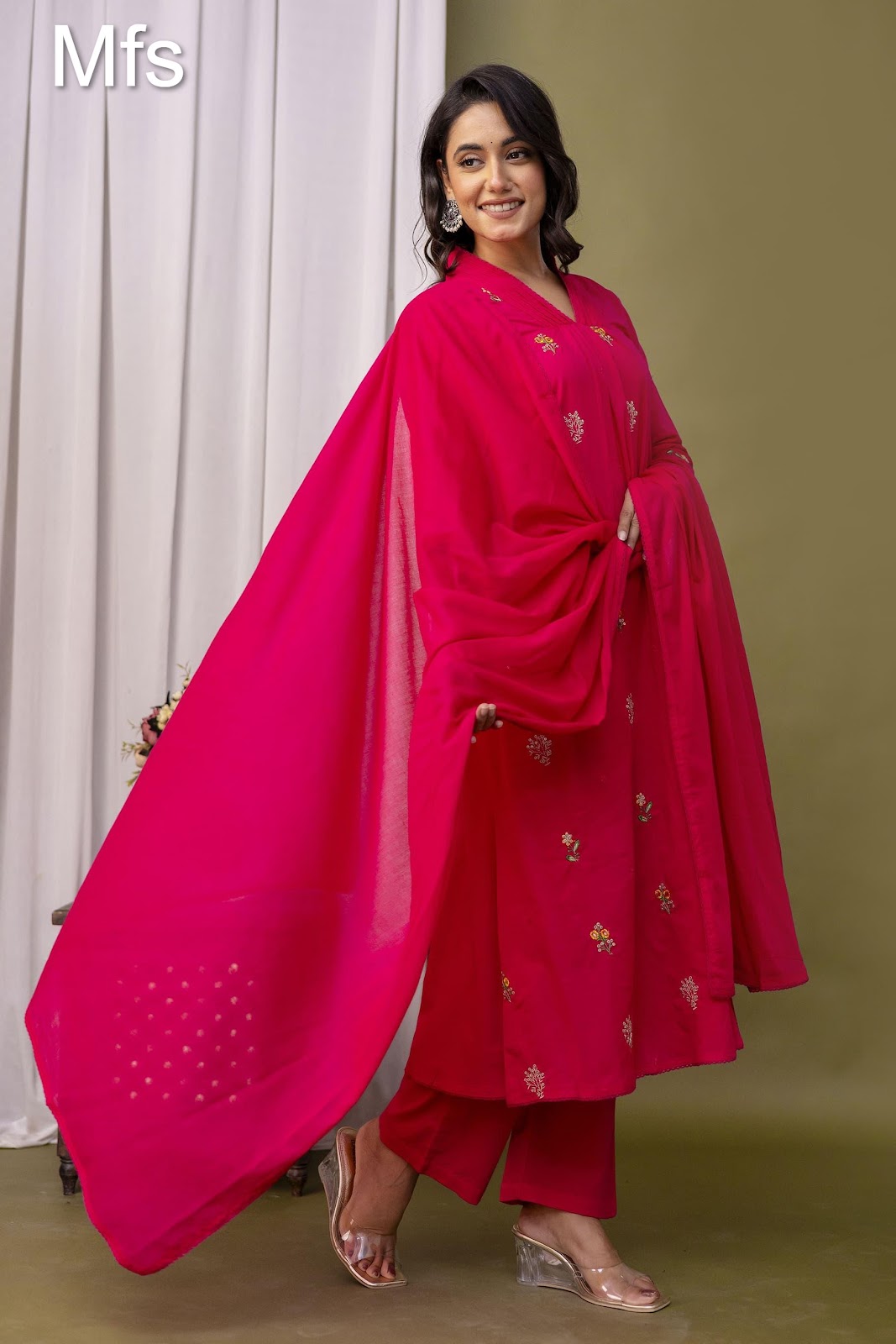 Unique Pattern Mfs 10 Colours Readymade Cotton Pant Suits Wholesaler