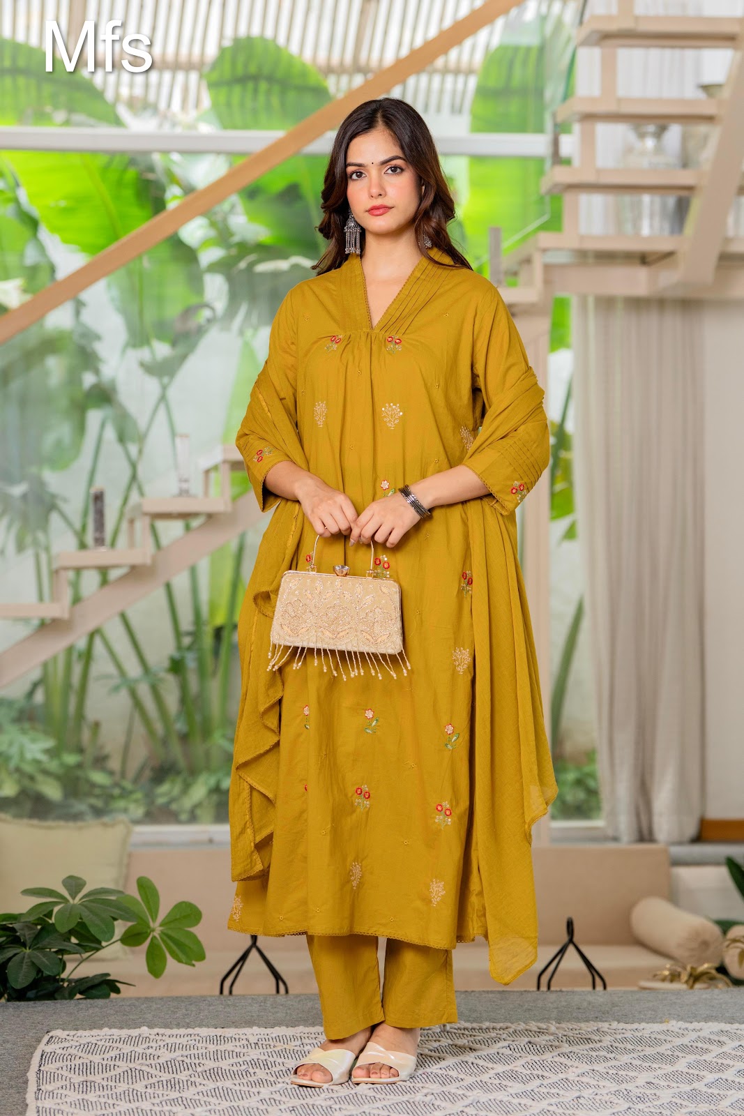 Unique Pattern Mfs 10 Colours Readymade Cotton Pant Suits Wholesaler