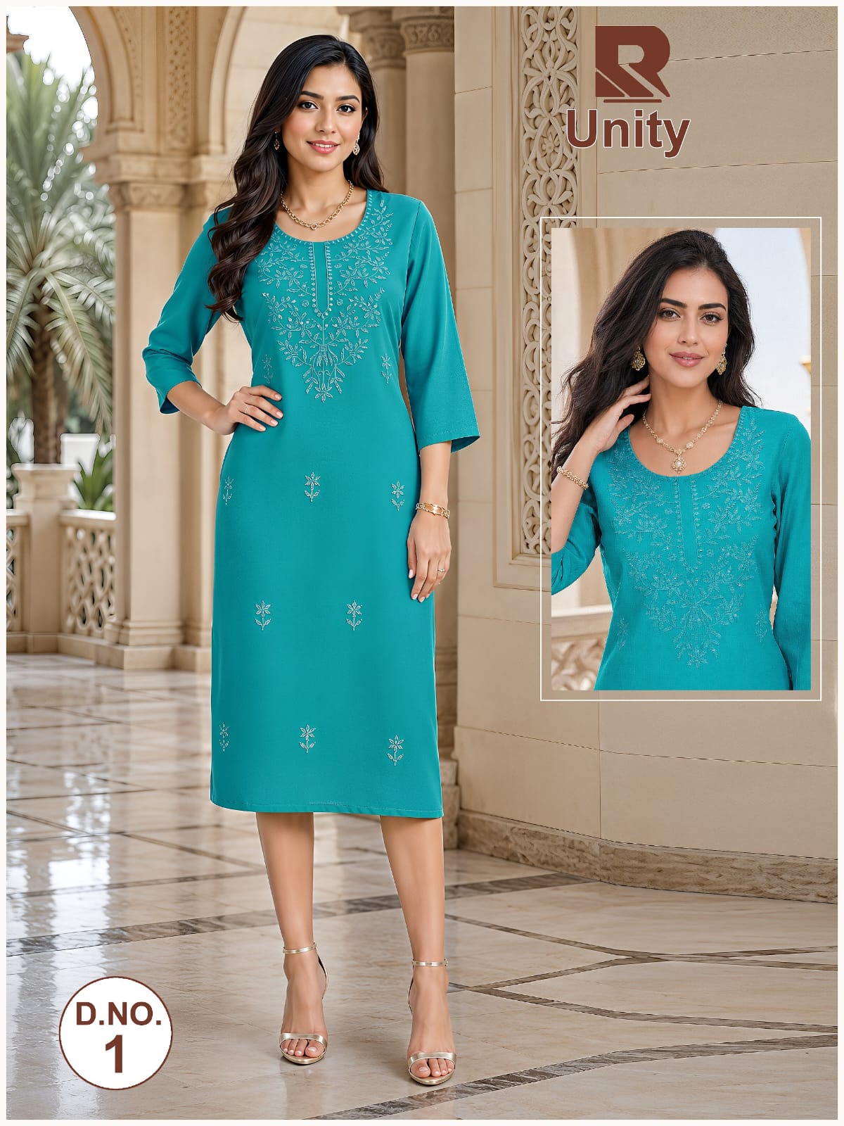 Unity Raashi Rayon Long Straight Kurti Supplier Ahmedabad