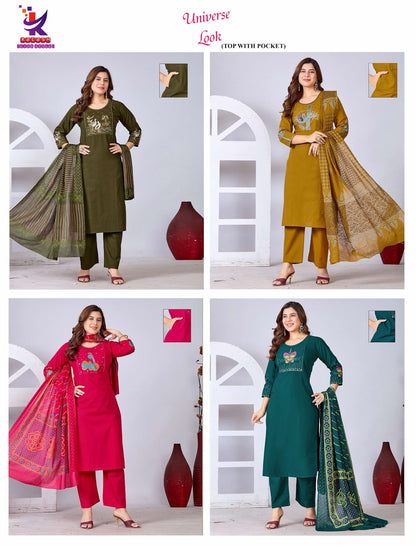 Universe Look Mlm Kalash Lifestyle Dhabu Cotton Readymade Pant Style Suits Exporter