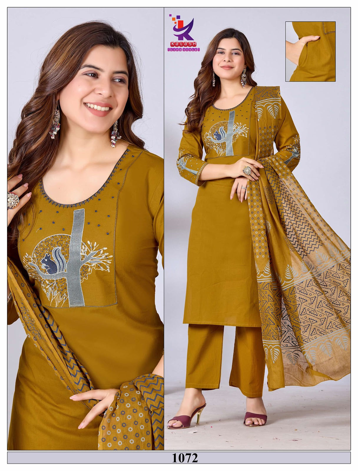 Universe Look Mlm Kalash Lifestyle Dhabu Cotton Readymade Pant Style Suits Exporter