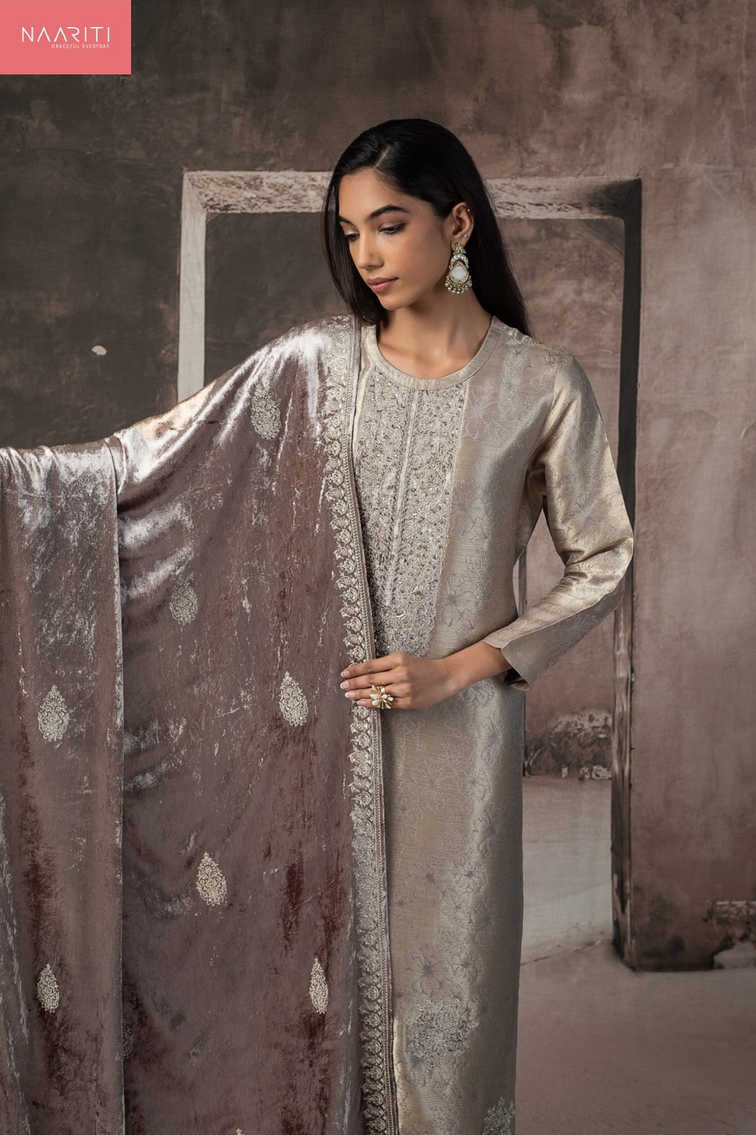 Unshi Naariti Pure Silk Velvet Suits Supplier Ahmedabad